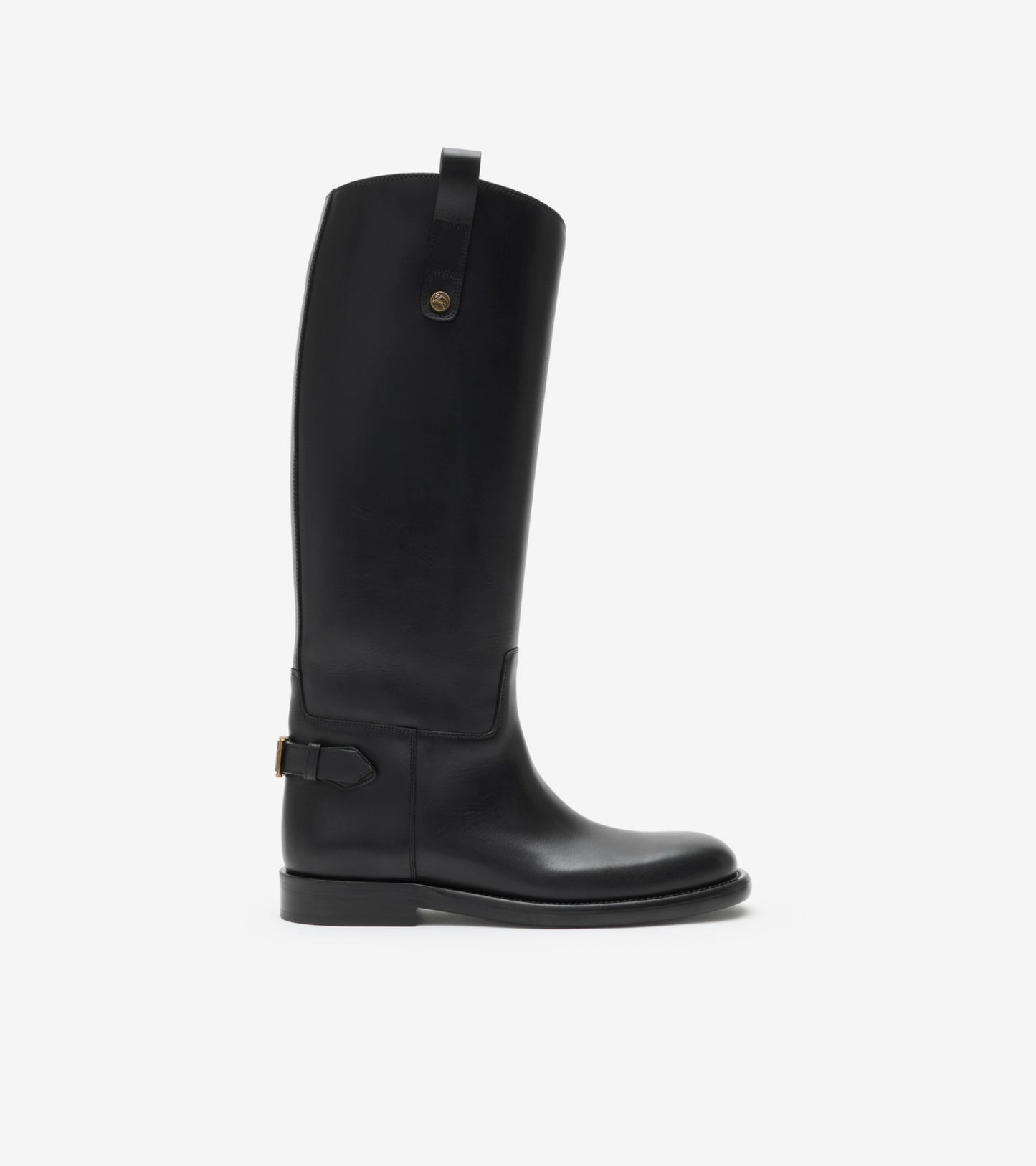 Leather Cavalier Boots in Black