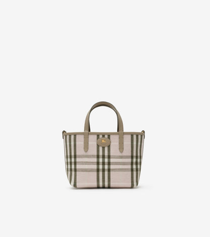 Mini Reversible Bloomsbury Tote in Mushroom beige/mallow pink
