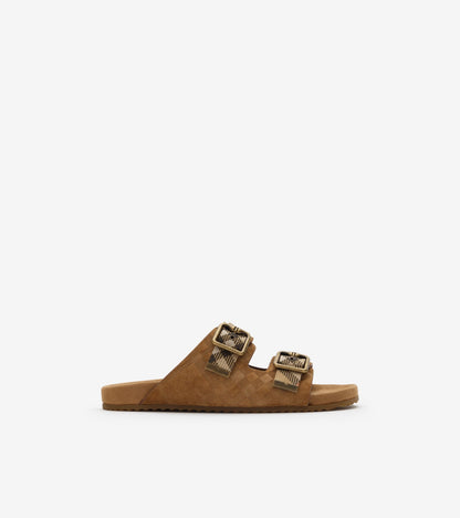 Check Suede Urchin Sandals in Jute beige