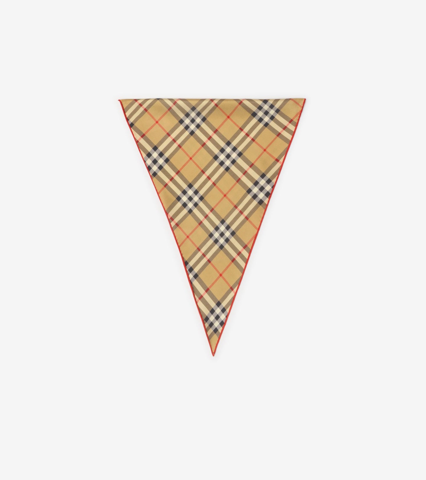 Check Silk Scarf in Sand beige