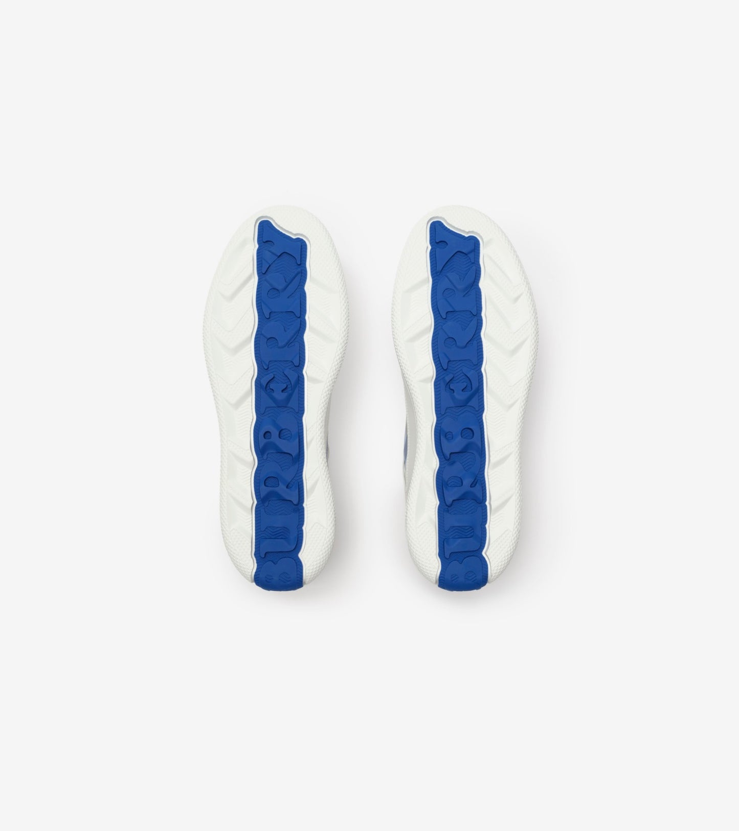 Leather and Check Terrace Sneakers in Optic white/cornflower blue
