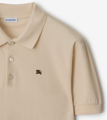 Metal Knight Cotton Polo Shirt in Clam beige
