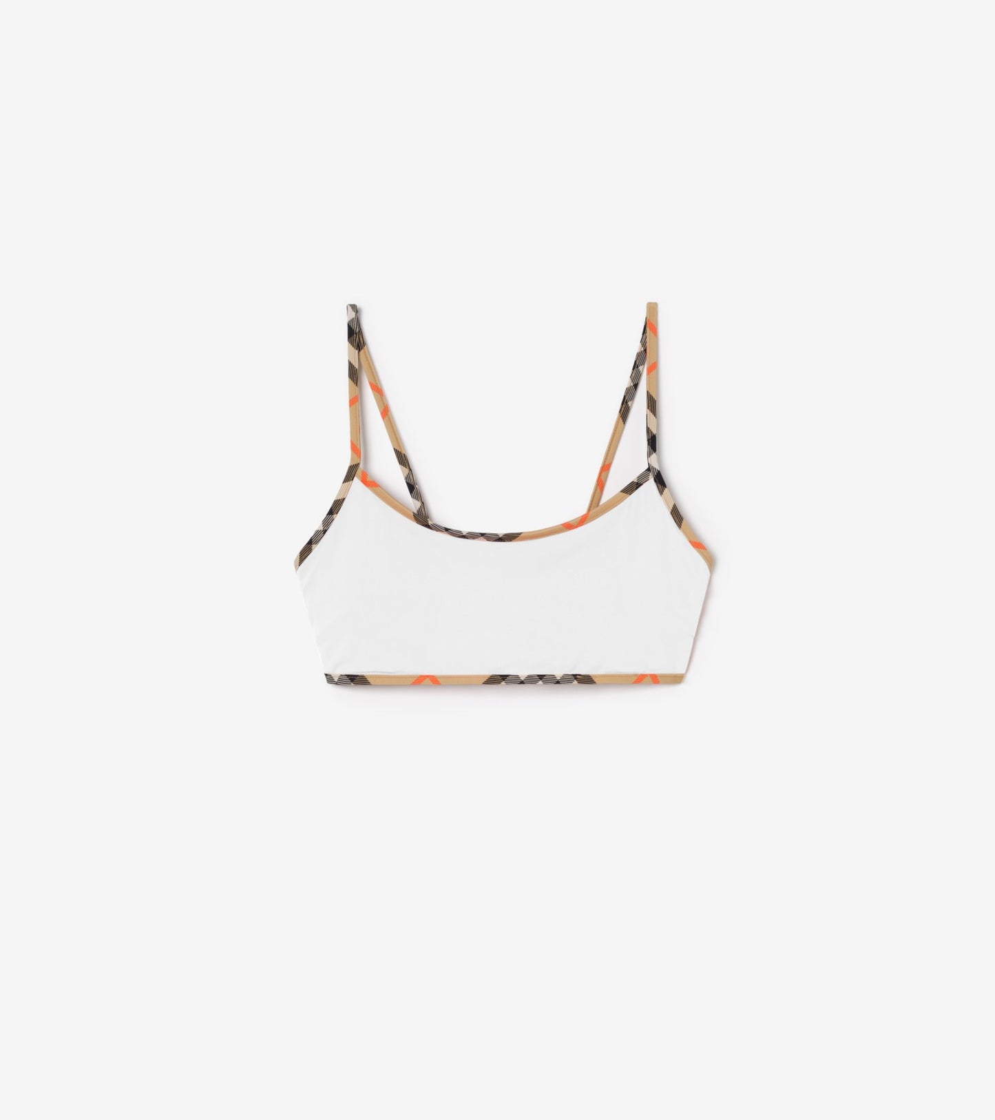 Check Trim Bikini Top in Black