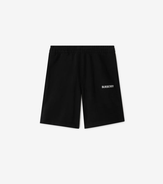 Logo Cotton Shorts in Black