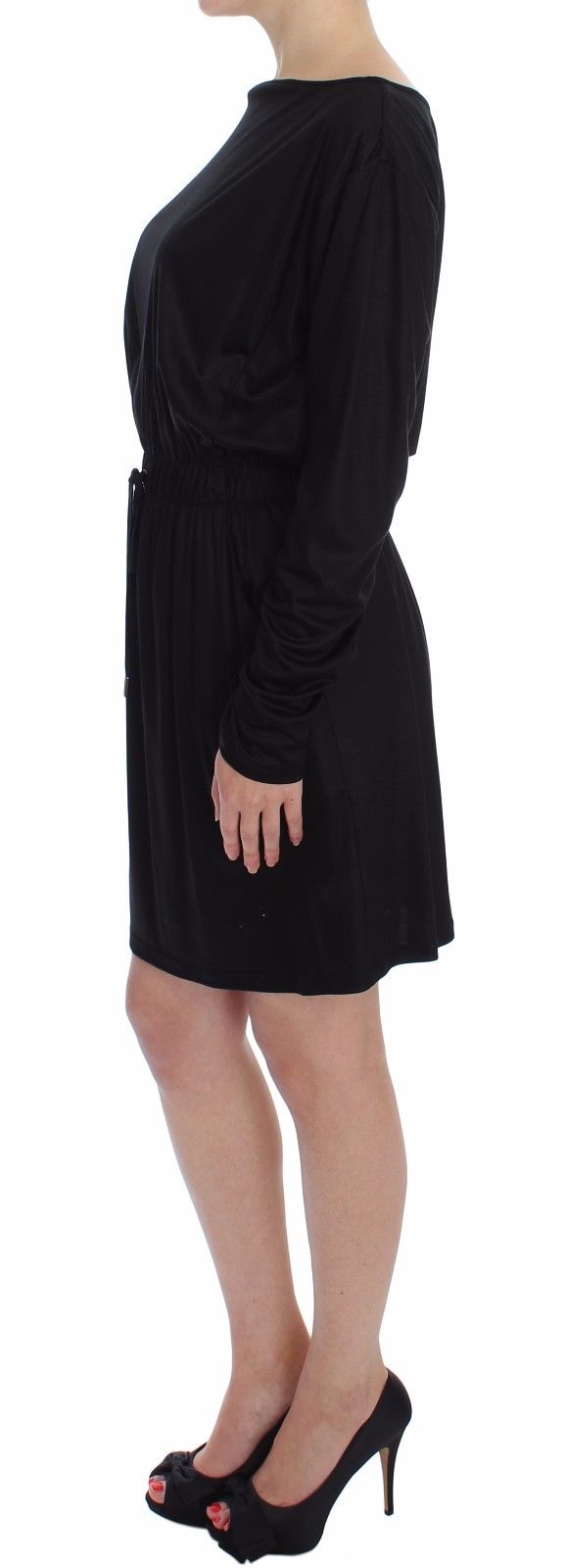 Versace Jeans Couture Black Modal Silk Shift Dress