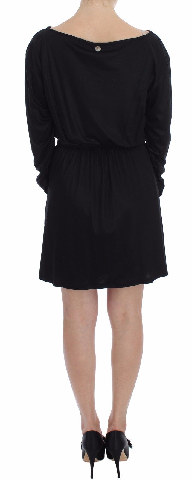 Versace Jeans Couture Black Modal Silk Shift Dress