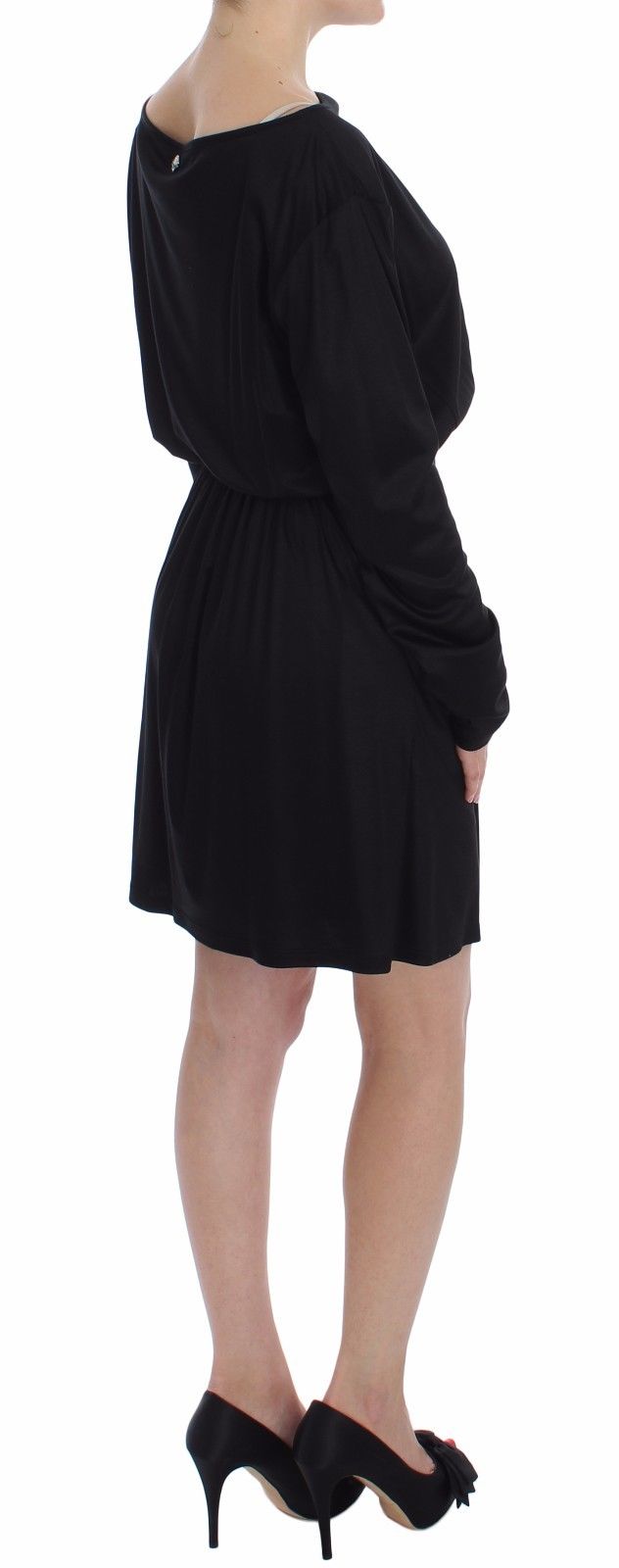 Versace Jeans Couture Black Modal Silk Shift Dress