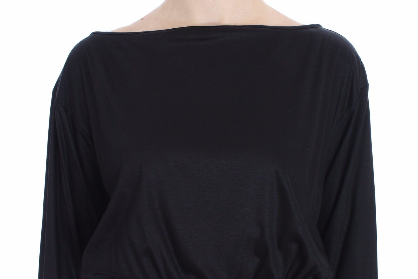Versace Jeans Couture Black Modal Silk Shift Dress