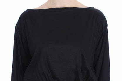 Versace Jeans Couture Black Modal Silk Shift Dress