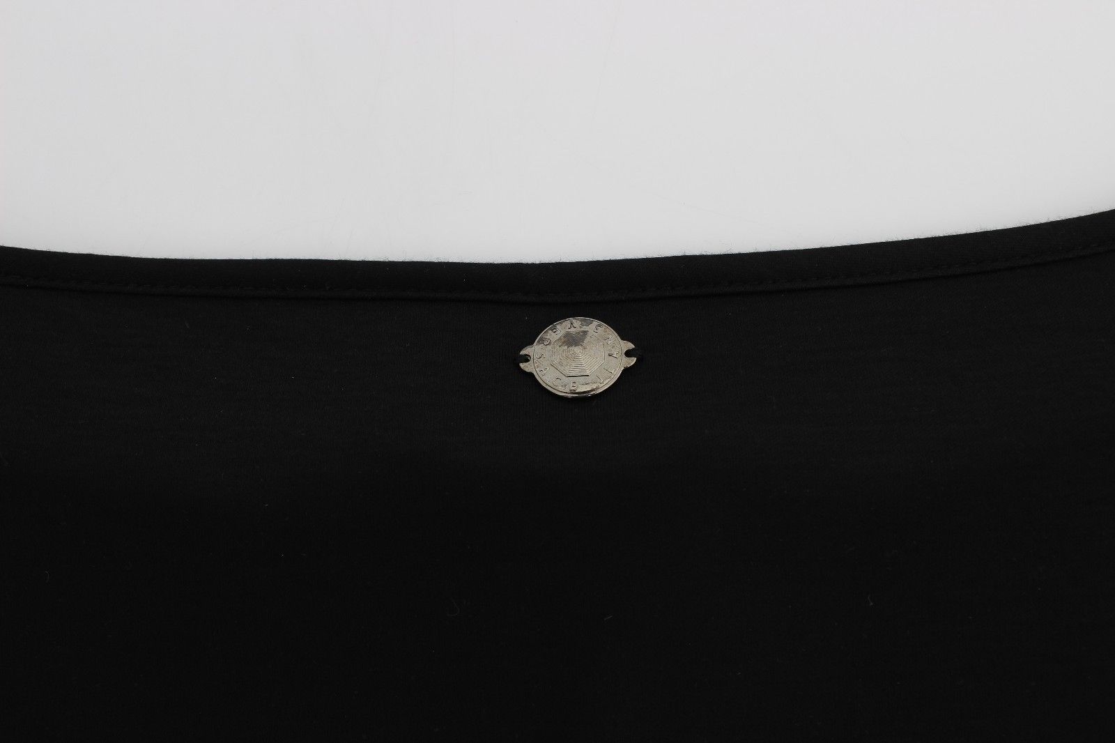 Versace Jeans Couture Black Modal Silk Shift Dress