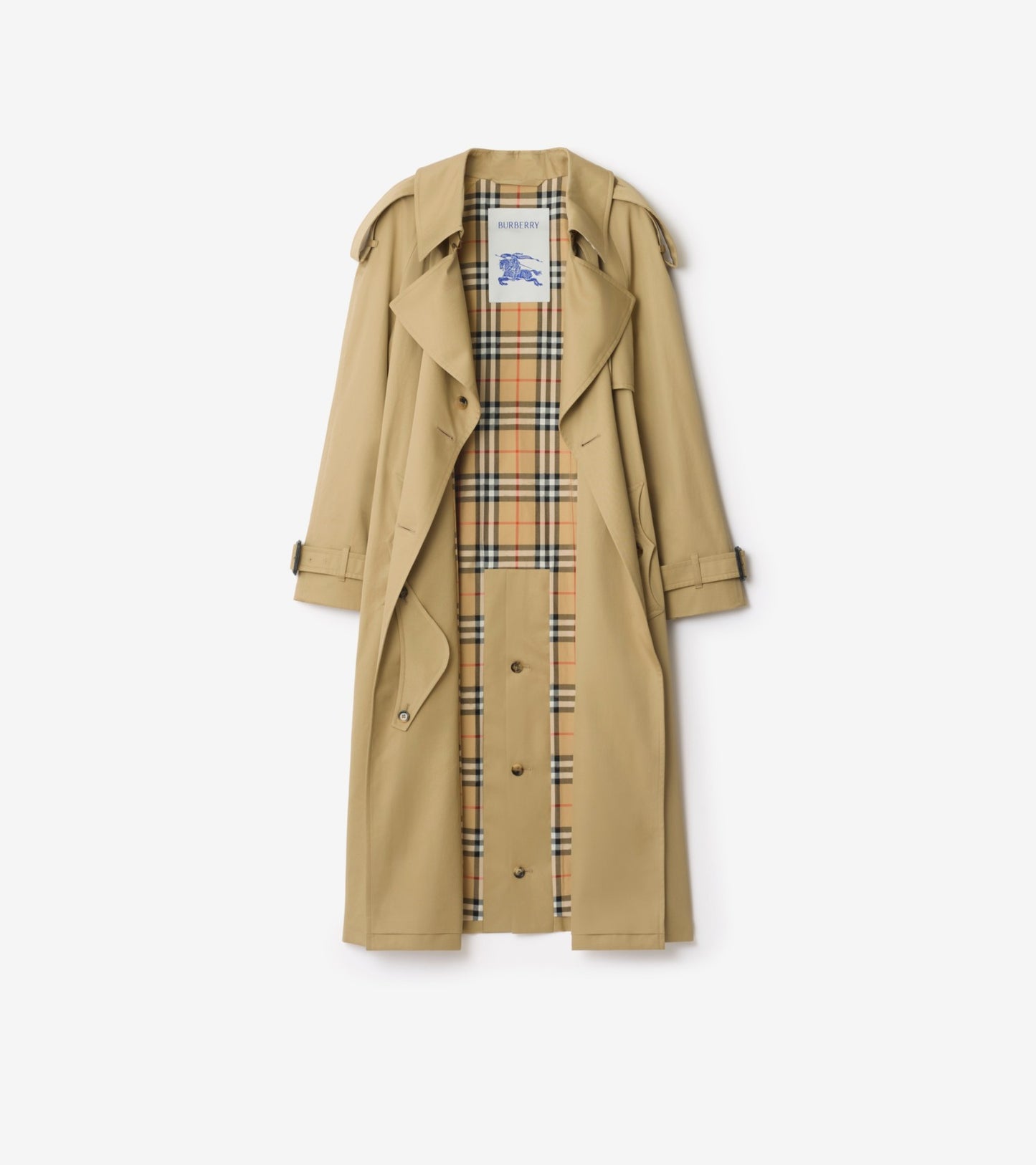 Long Gabardine Fitzrovia Trench Coat in Beige