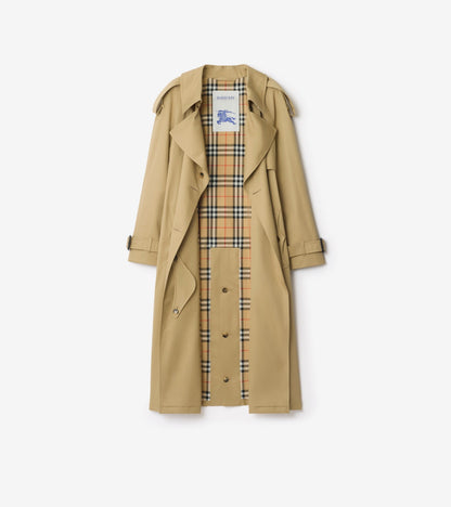 Long Gabardine Fitzrovia Trench Coat in Beige