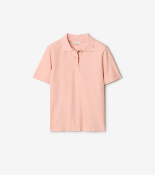 Cotton Polo Shirt in Posy pink