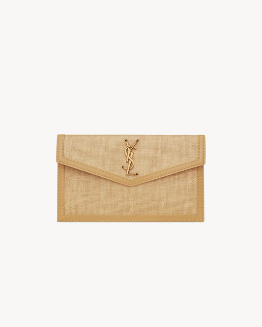 UPTOWN pouch in micro raffia