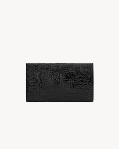 UPTOWN POUCH IN CROCODILE-EMBOSSED SHINY LEATHER