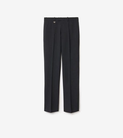 Wool Blend Tailored Trousers in Midnight grey melange