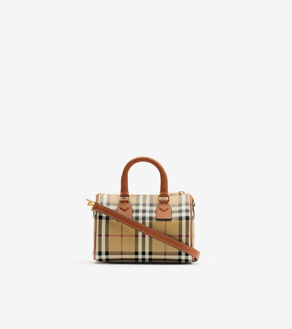 Mini Check Bowling Bag in Archive beige/briar brown