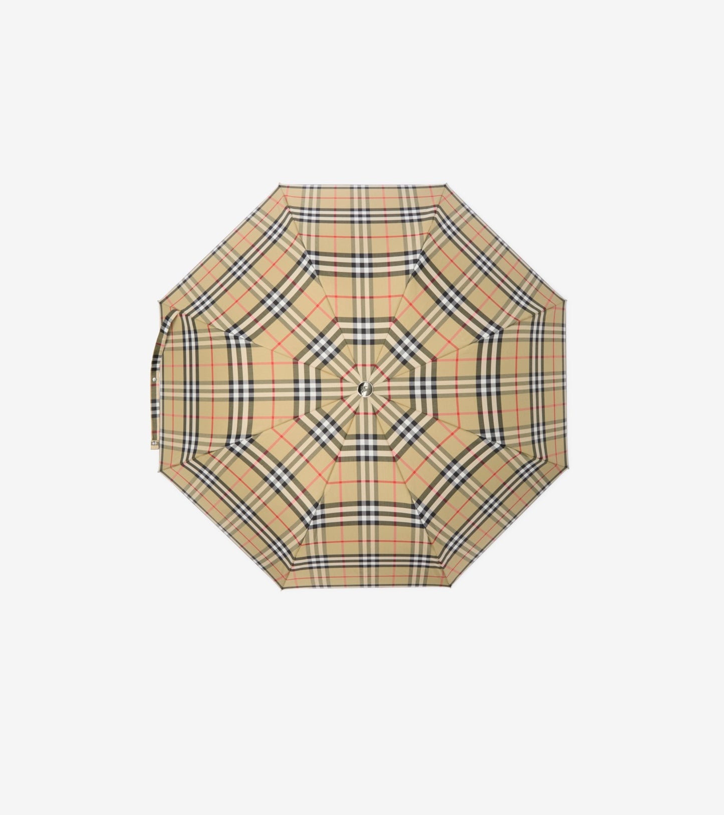 Check Folding Umbrella in Sand beige