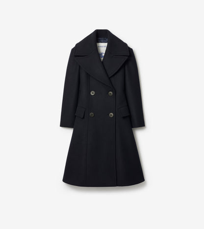 Wool Tailored Coat in Navy