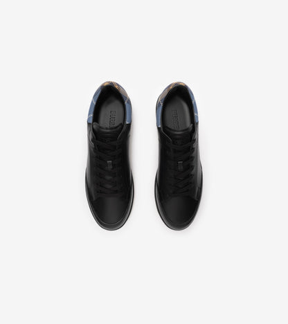 Leather Set Sneakers in Black/wave blue