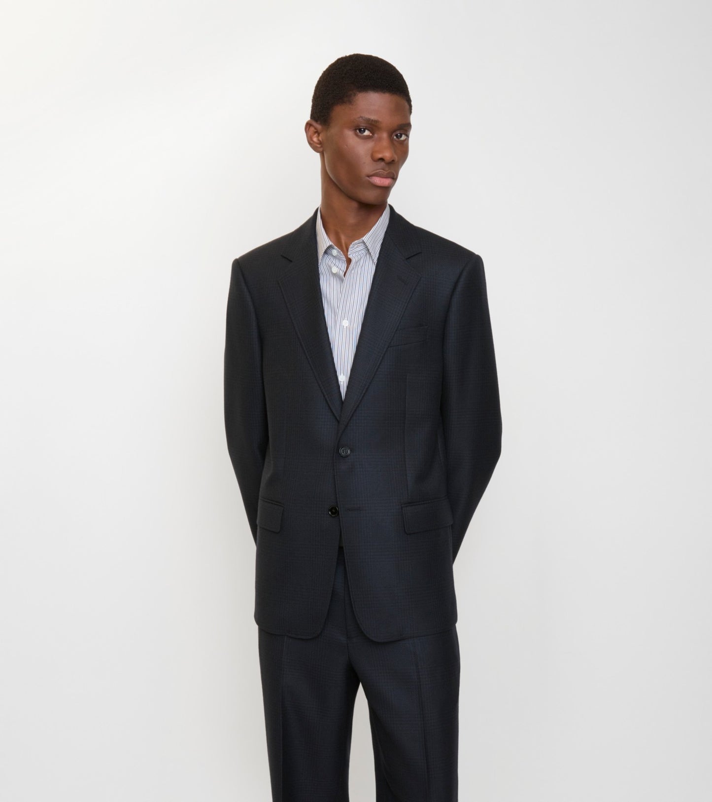 Check Wool Tailored Jacket in Tarmac grey/dark pewter grey