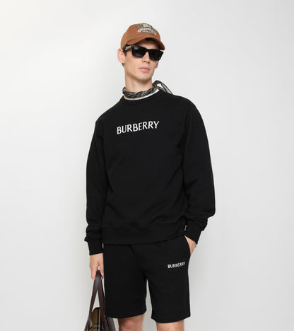 Logo Cotton Sweatshirt in Black