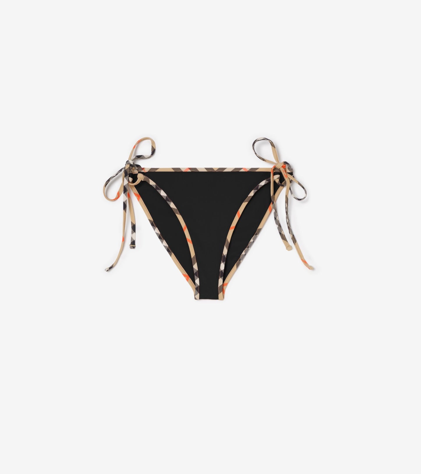 Check Trim Bikini Top in Black