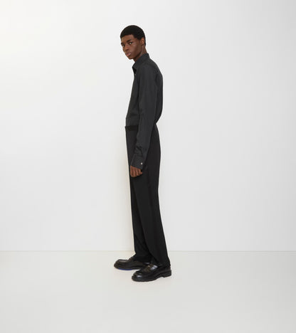 Grain de Poudre Wool Tuxedo Trousers in Black