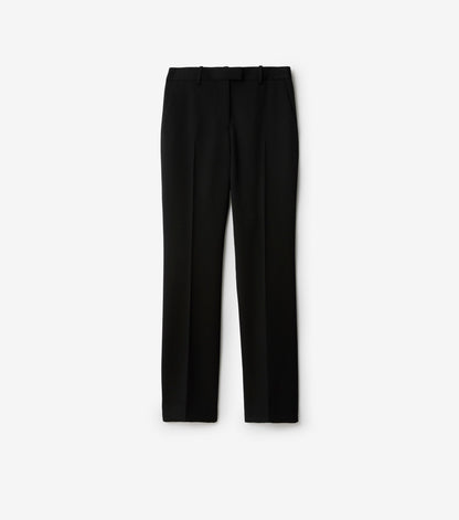 Grain de Poudre Wool Tailored Trousers in Black