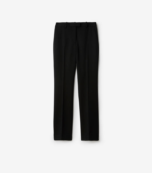 Grain de Poudre Wool Tailored Trousers in Black