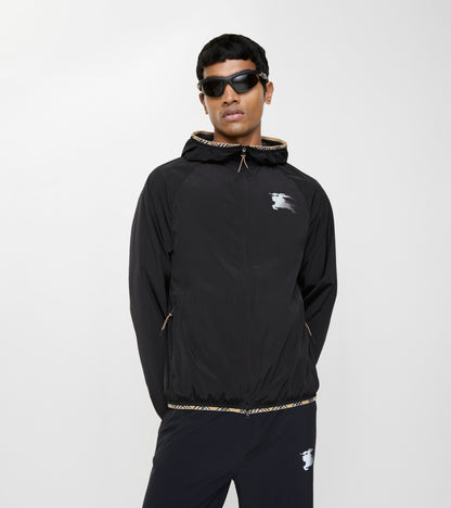 Nylon Hooded Jacket in Black