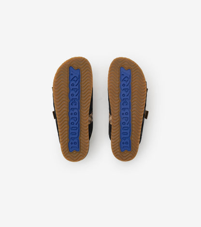 Check Suede Urchin Sandals in Black