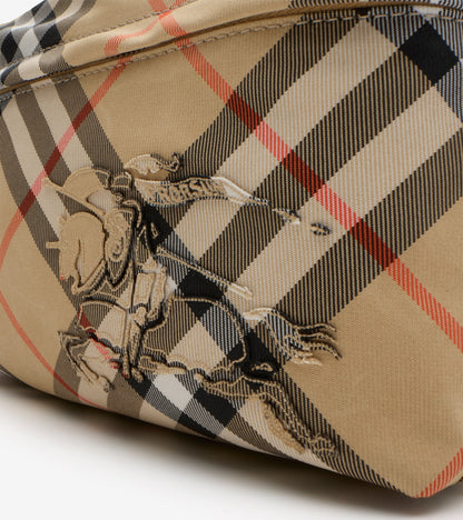 Small Check Crossbody Bag in Sand beige