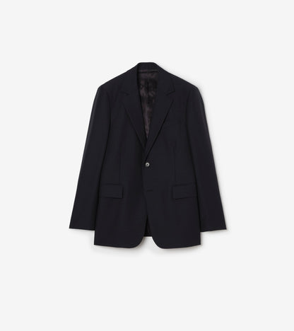 Wool Blend Tailored Jacket in Midnight grey melange