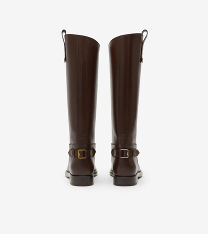 Leather Cavalier Boots in Treacle brown