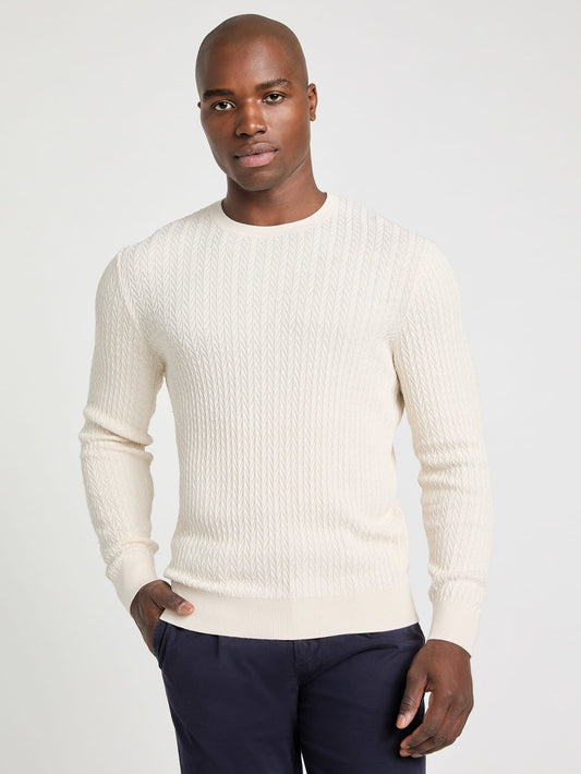 Silk-Blend Chevron Sweater