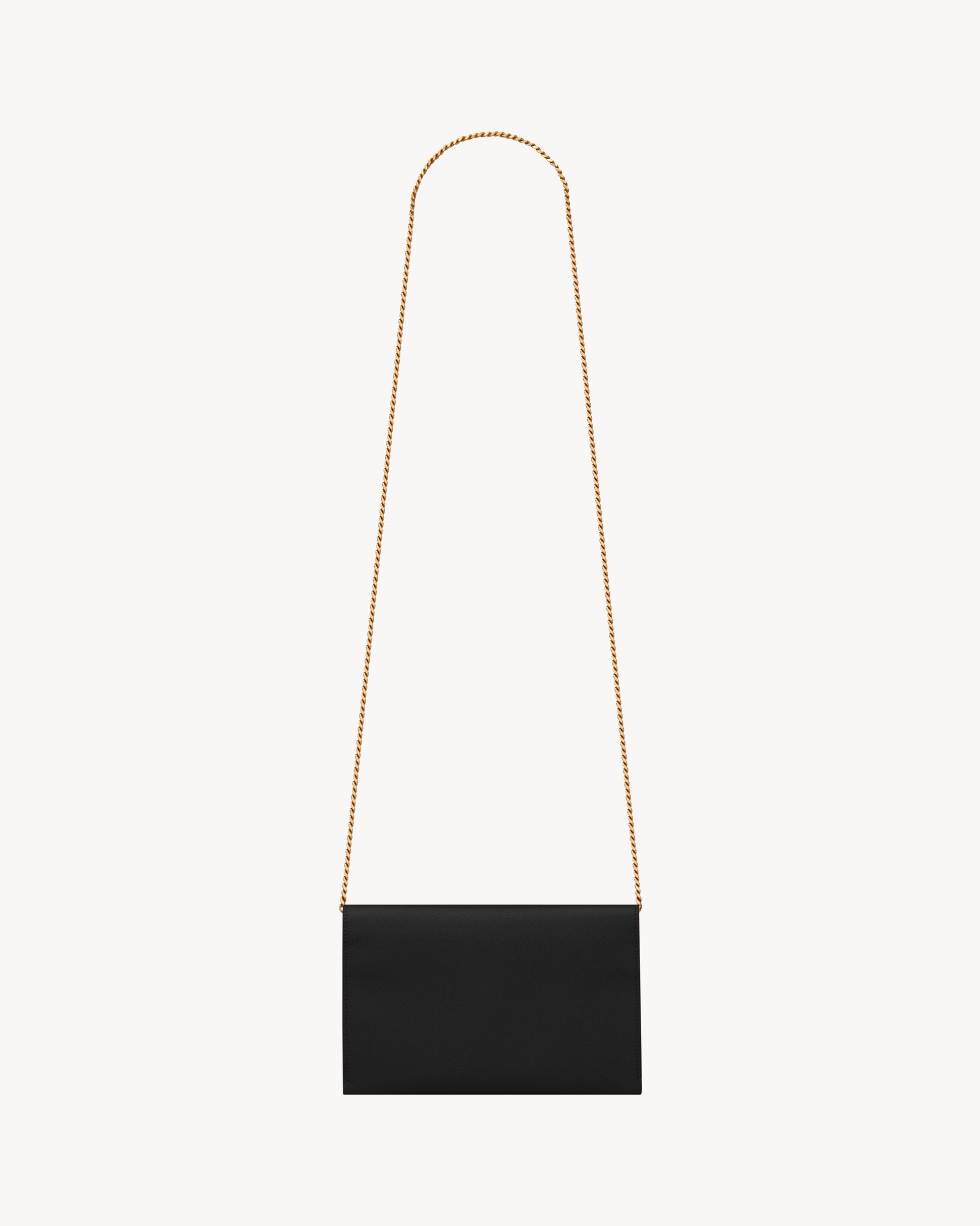 UPTOWN CHAIN WALLET IN GRAIN DE POUDRE EMBOSSED LEATHER