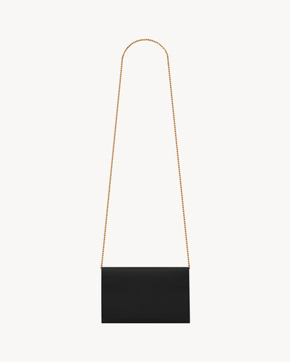 UPTOWN CHAIN WALLET IN GRAIN DE POUDRE EMBOSSED LEATHER