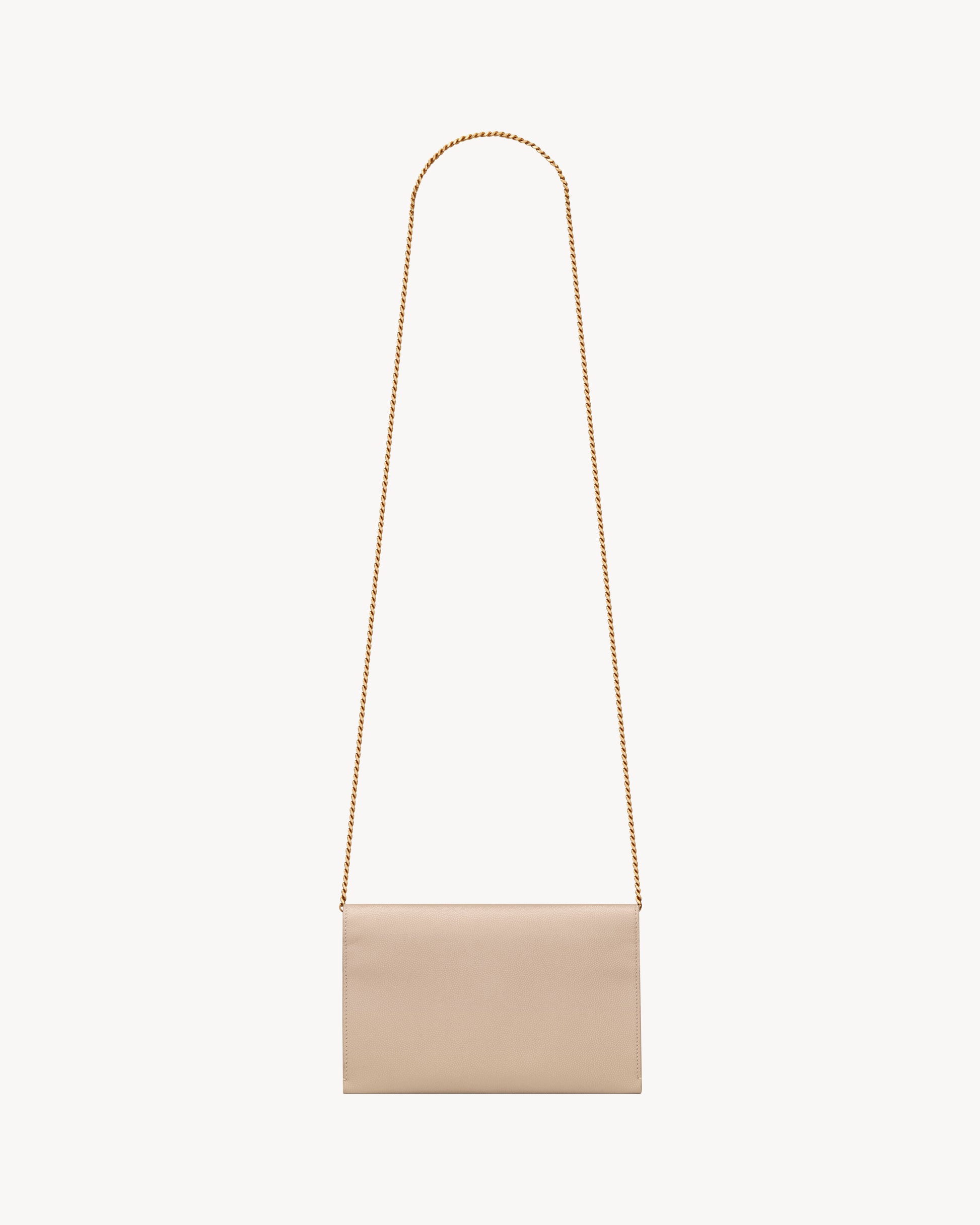 UPTOWN CHAIN WALLET IN GRAIN DE POUDRE EMBOSSED LEATHER
