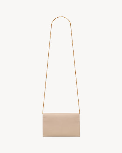 UPTOWN CHAIN WALLET IN GRAIN DE POUDRE EMBOSSED LEATHER