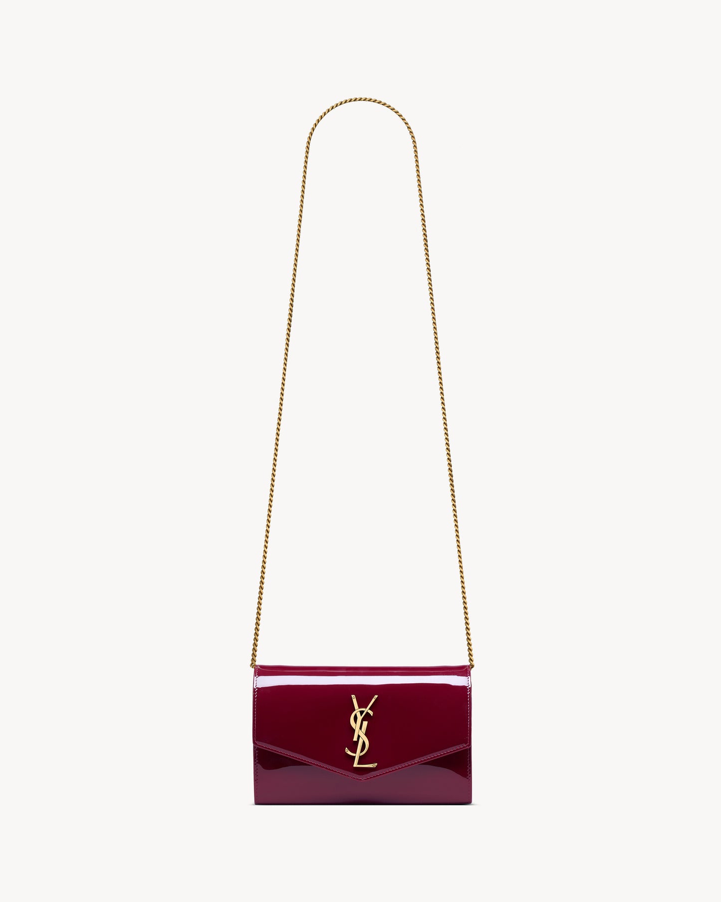 UPTOWN CHAIN WALLET IN PATENT LEATHER