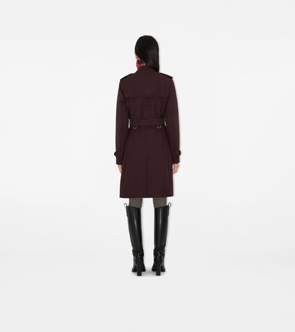 Mid-length Gabardine Kensington Trench Coat in Wine red