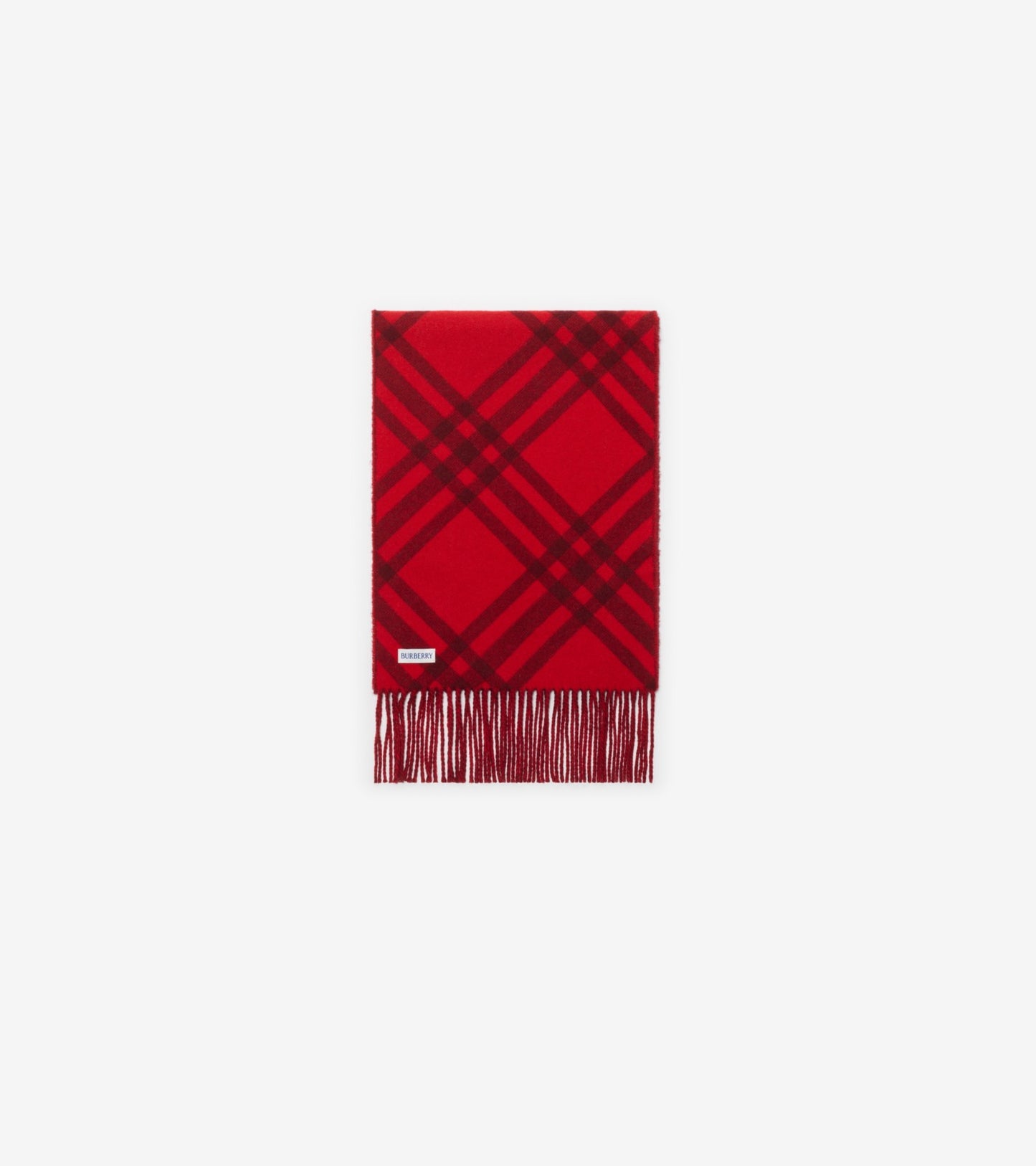 Check Cashmere Scarf in Oxblood red