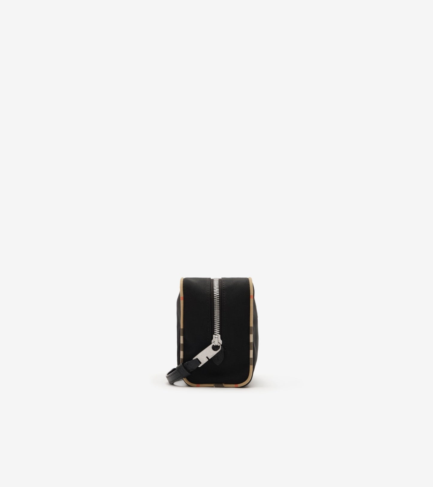 Medium Check Trim Travel Pouch in Black