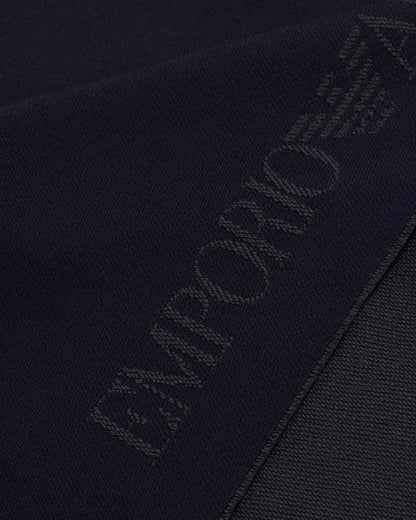 Wool scarf with jacquard logo lettering