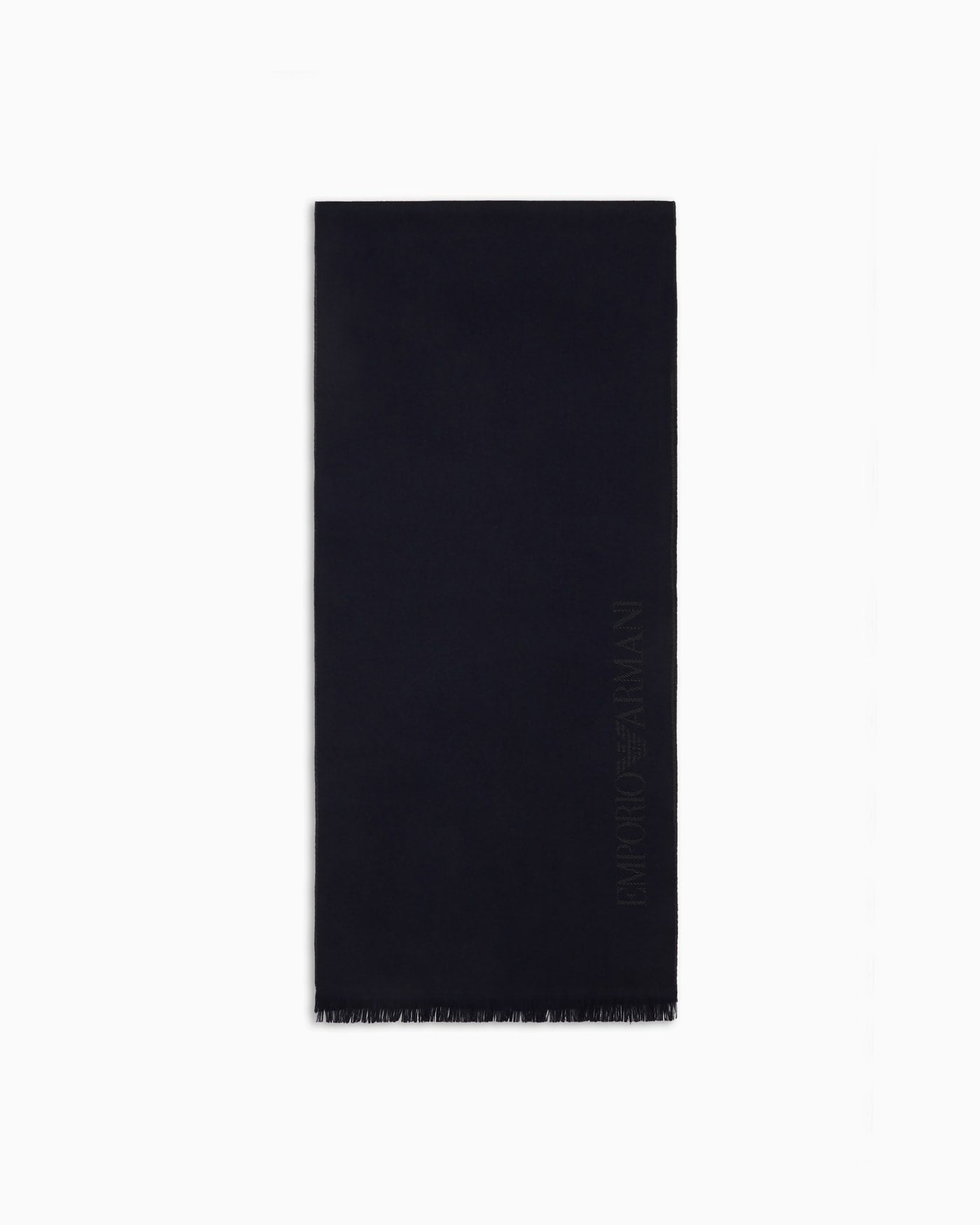 Wool scarf with jacquard logo lettering