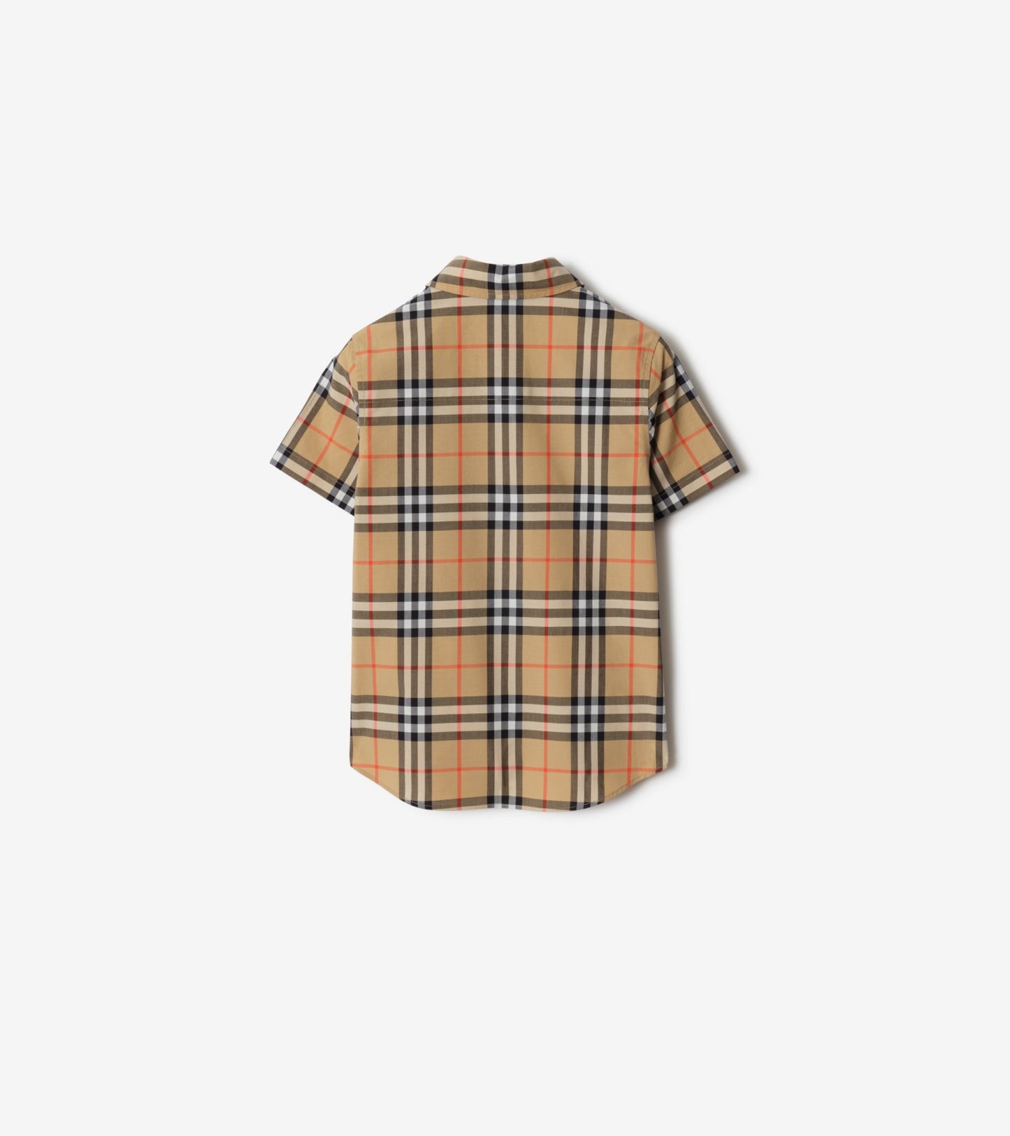 Check Cotton Shirt in Sand beige