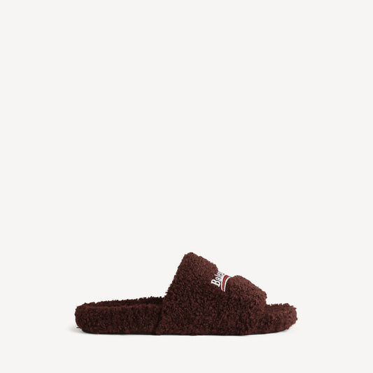 Furry open mule