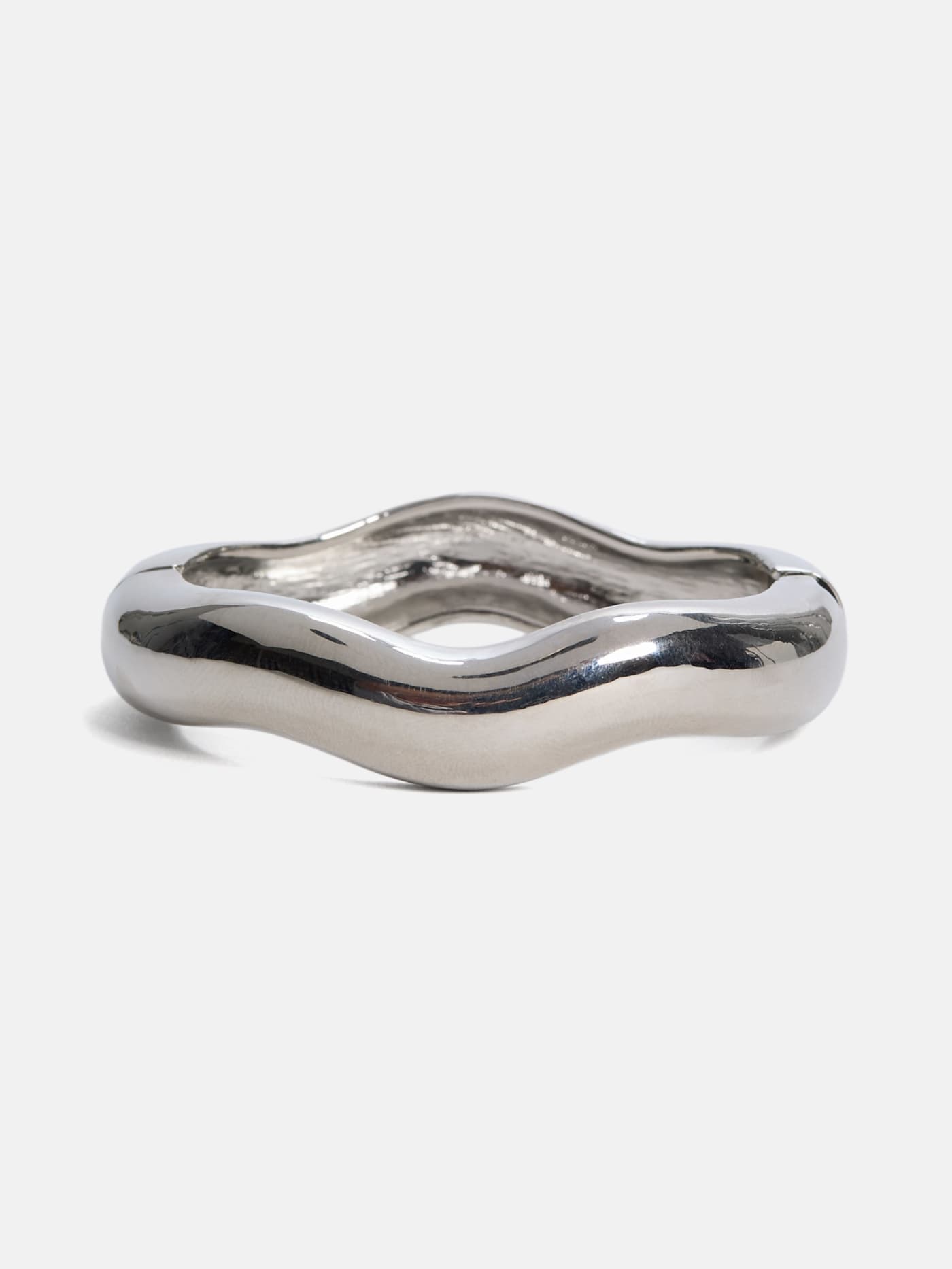 Silver-Tone Hinge Bangle