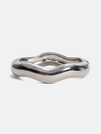 Silver-Tone Hinge Bangle